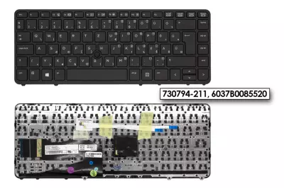 HP EliteBook 840, 850, ZBook 14 gyári új magyar fekete keretes billentyűzet trackpointtal (730794-211)