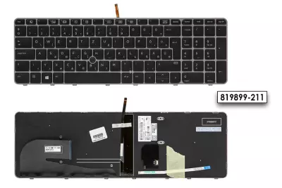 HP EliteBook 755 G3, 755 G4, 850 G3, 850 G4 gyári új magyar, háttér világításos billentyűzet trackpointtal (836623-211)