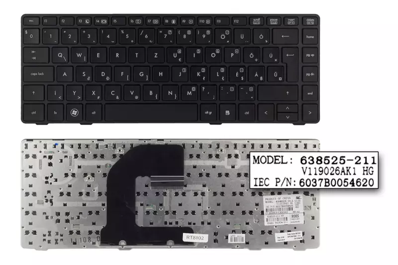 HP EliteBook 8460p, ProBook 6460b gyári új magyar billentyűzet (Win7) (641834-211, 684333-211)