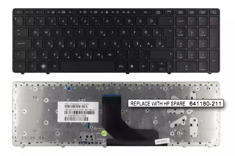 HP EliteBook 8560p, ProBook 6560b, 6565b gyári új magyar billentyűzet (Win7) (641180-211)