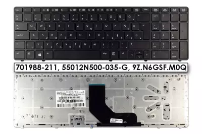 HP EliteBook 8560p, ProBook 6560b, 6565b gyári új magyar, fekete keretes billentyűzet (701988-211)