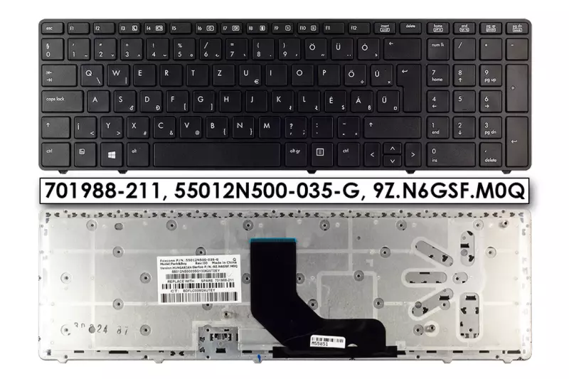 HP EliteBook 8570p fekete magyar laptop billentyűzet