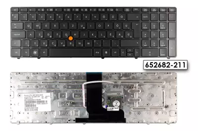 HP EliteBook 8560w, 8570w gyári új magyar szürke keretes billentyűzet trackpointtal (652682-211, 703151-211)
