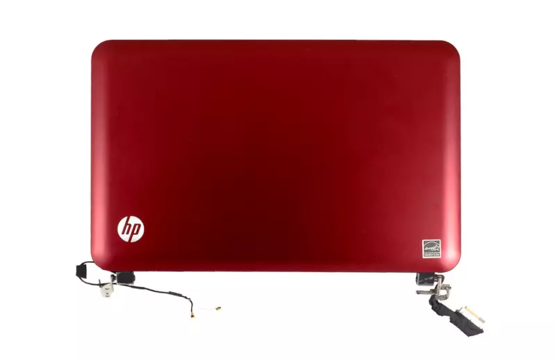 HP Mini 210 használt komplett fedél (bordó hátlap, fekete keret, LCD kijelző, zsanérok, WiFi antenna kábellel, LCD kábel, webkamera)