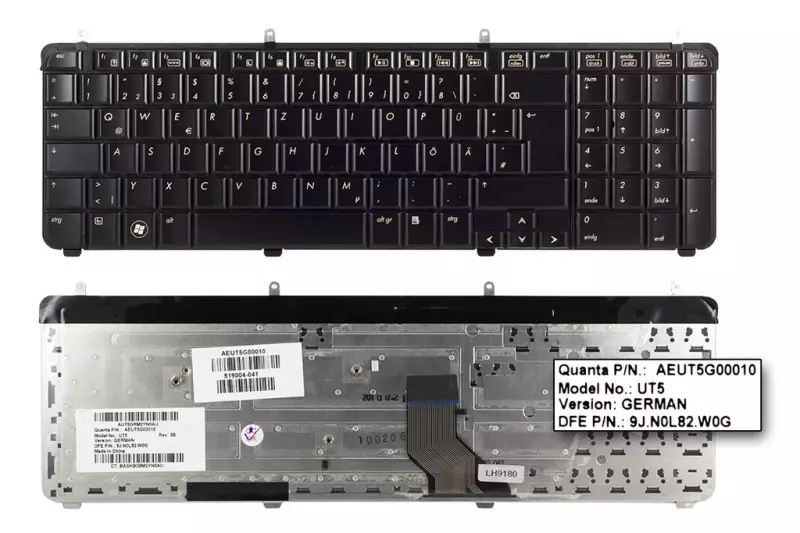 HP Pavilion dv7-3000 sorozat fekete német  laptop billentyűzet