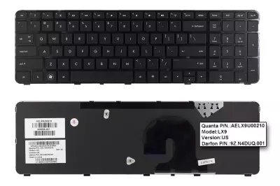 HP Pavilion dv7-4300 sorozat fekete US angol laptop billentyűzet