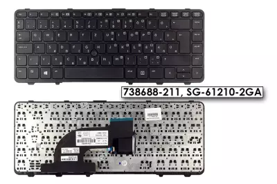 HP ProBook 640 G1, 645 G1 gyári új magyar billentyűzet trackpointtal (738688-211)