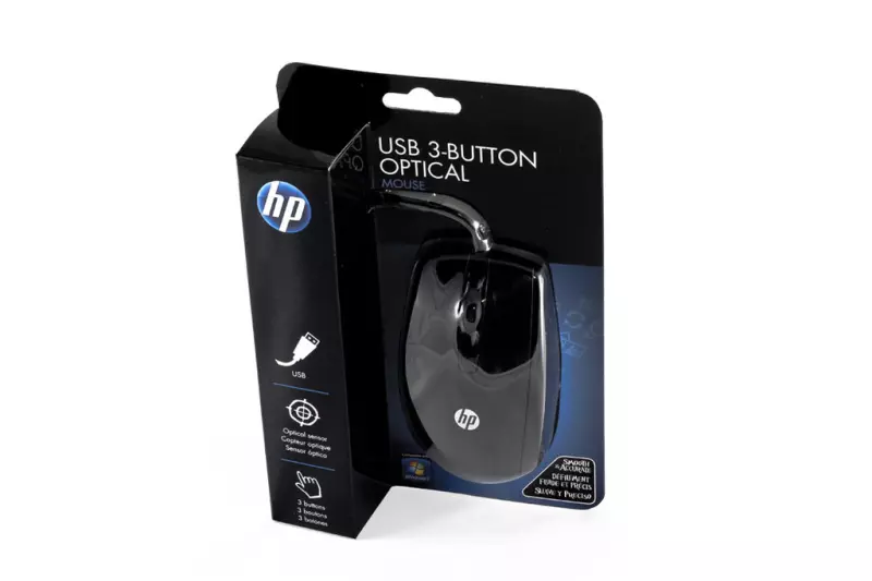 HP USB fekete optikai vezetékes egér KY619AA