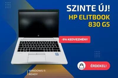 HP EliteBook 830 G5 | 13,3 colos FULL HD kijelző | Intel Core i5-8250U | 8GB memória | 256GB SSD | Magyar billentyűzet | Windows 10 PRO + 2 év garancia!