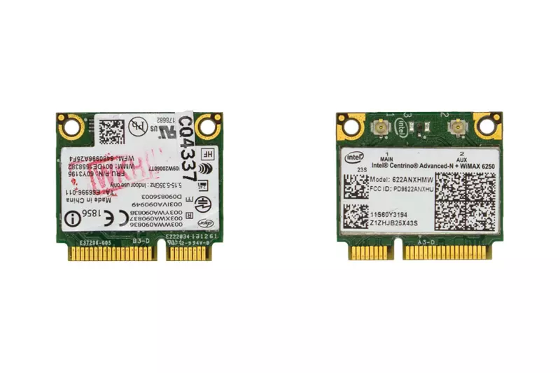 Intel Centrino Advanced-N + WiMAX 6250, Dual Band (622ANXHMW) gyári új Half Mini PCI-e WiFi kártya Lenovo (FRU: 60Y3195)