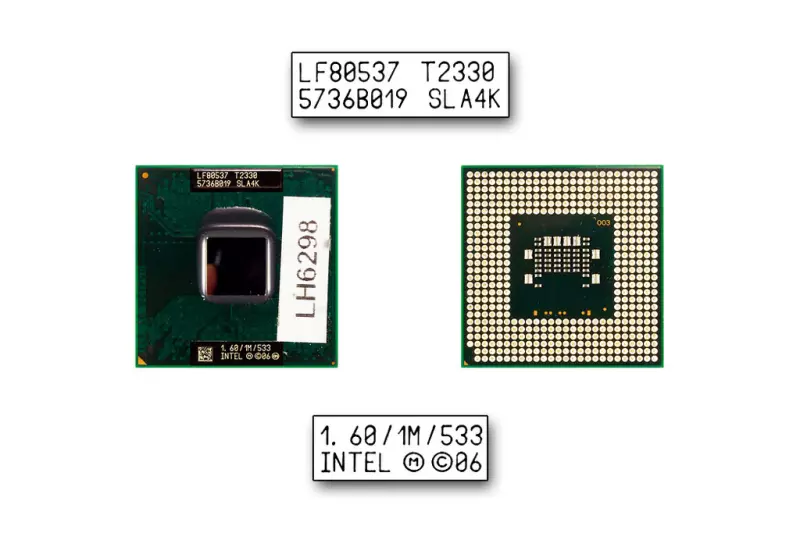 Intel Dual Core T2330 1600MHz használt CPU (SLA4K)