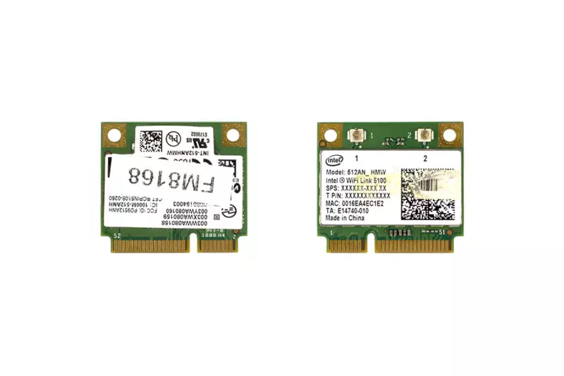 Intel WiFi Link 5100 használt Mini (half) PCI-e WiFi kártya (512AN_HMW)
