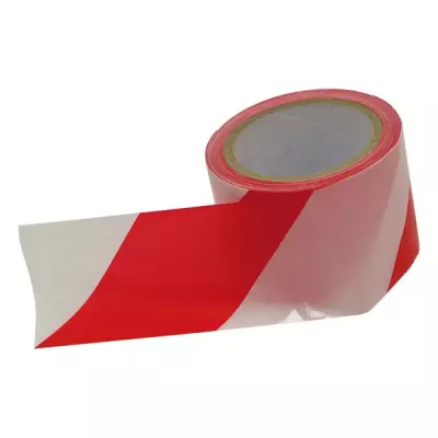 EXTOL® Craft jelölő szalag, piros-fehér 75mmx100m, polietilén (kordonszalag) (9565)
