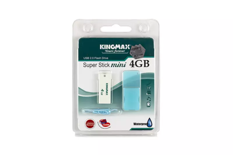Kingmax Super Stick mini 4GB fehér pendrive (KM04GSSW)