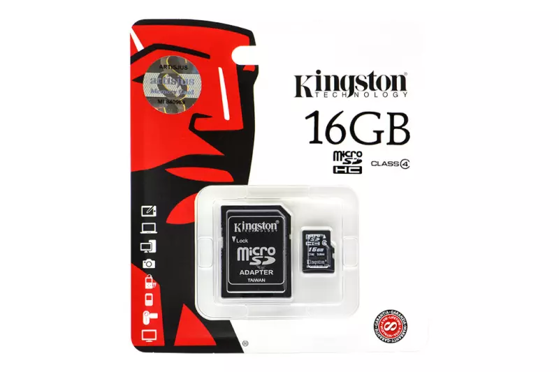 Kingston 16GB Class 4 MicroSD kártya + adapter (SDC4/16GB)