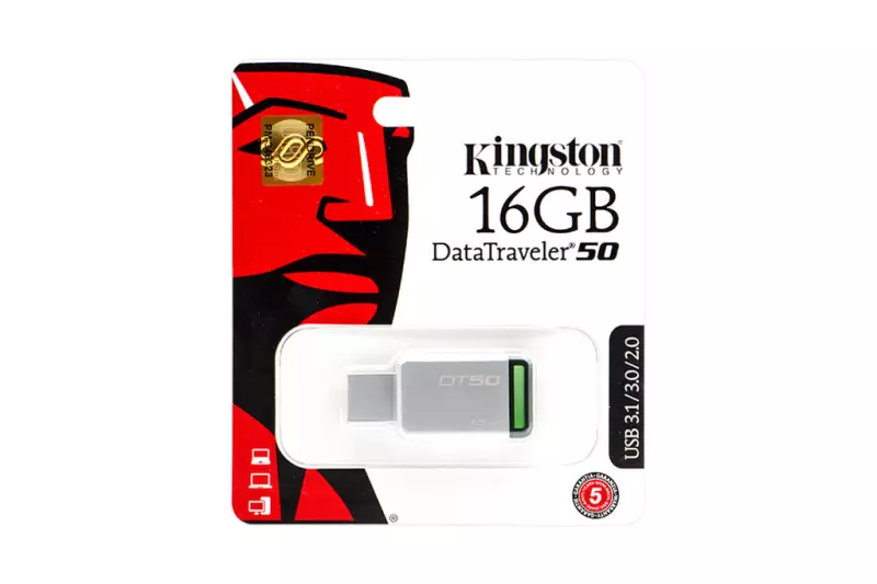 Kingston DataTraveler 50 16GB USB 3.1 ezüst-zöld pendrive (DT50/16GB)
