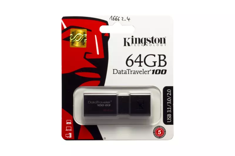 Kingston 64GB DataTraveler 100 fekete pendrive (DT100G3/64GB)
