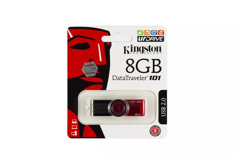 Kingston DT101 8GB piros pendrive (DT101G2/8GB)