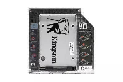 Kingston 120GB SSD meghajtó (SA400S37/120G, SUV400S237/120G)  + 12,7mm-es a DVD meghajtó helyére beépíthető winchester beépítő keret | 3 év garancia! | Ingyenes beszereléssel!