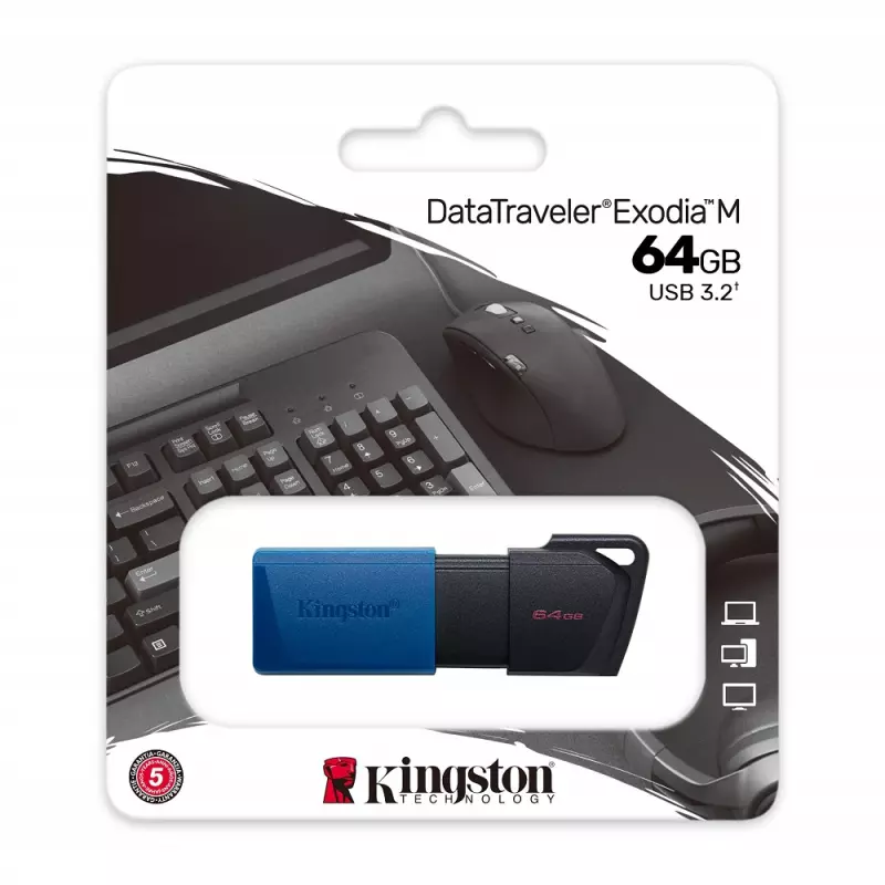 Kingston DataTraveler Exodia M 64GB USB 3.2 (Gen 1) fekete-kék pendrive (DTXM/64GB)