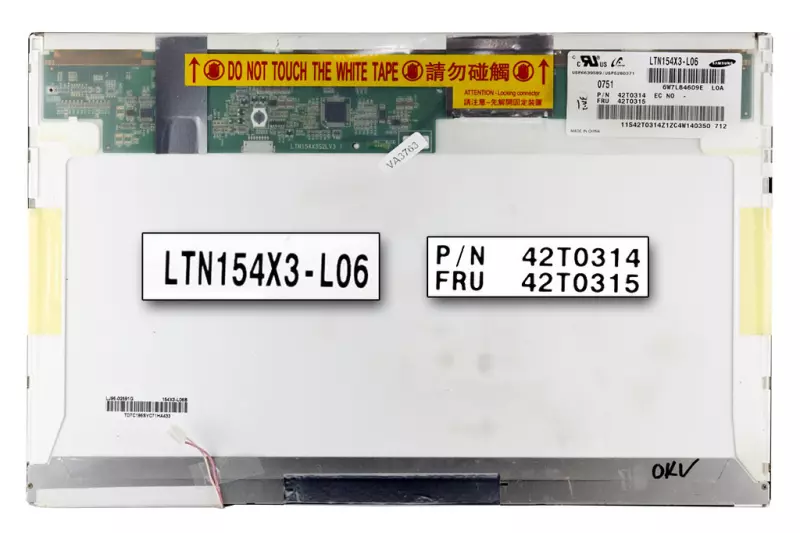 Lenovo 3000 N100, N200 LTN154X3-L06 WXGA használt MATT kijelző