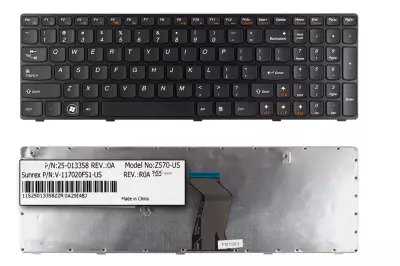 Lenovo IdeaPad V570 fekete US angol laptop billentyűzet