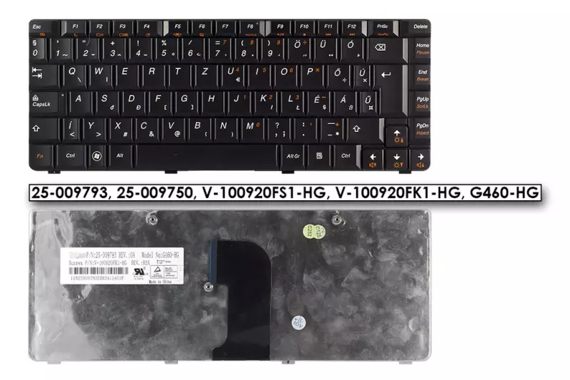 Lenovo IdeaPad G460L fekete magyar laptop billentyűzet