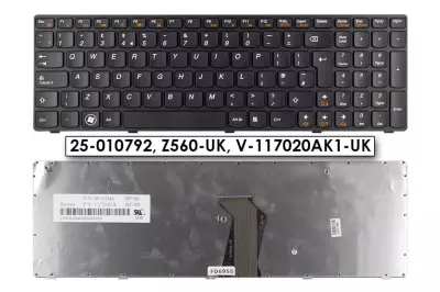 Lenovo IdeaPad Z565 fekete UK angol laptop billentyűzet
