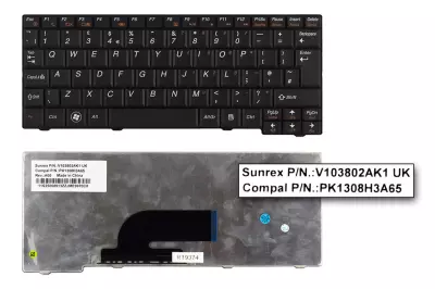 Lenovo IdeaPad S11 fekete UK angol laptop billentyűzet