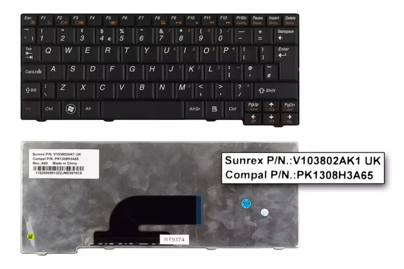 Lenovo IdeaPad S10-2, S11 gyári új UK angol fekete billentyűzet (V103802AK1 UK)