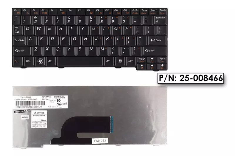 Lenovo IdeaPad S10-2, S11 gyári új fekete US angol billentyűzet, 25-008466