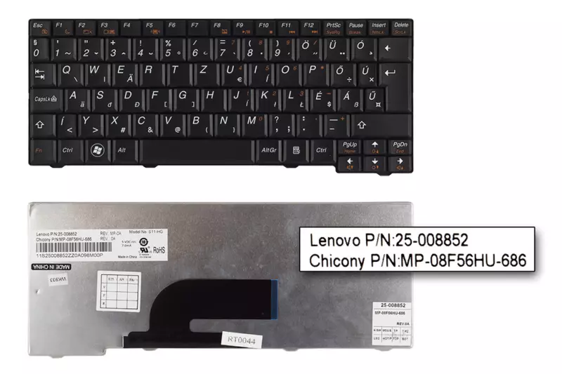 Lenovo IdeaPad S10-2, S11 gyári új magyar fekete billentyűzet (25-008852)