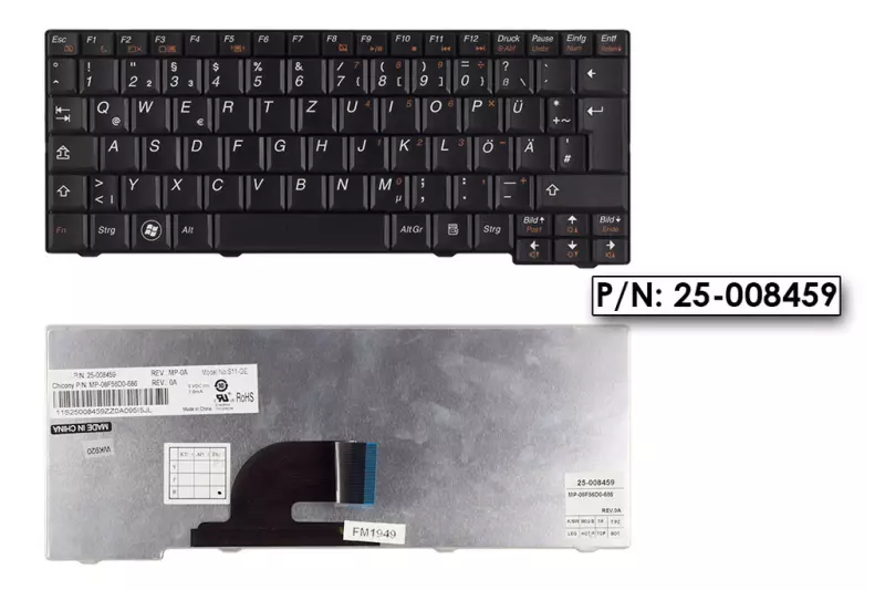 Lenovo IdeaPad S10-2, S11 gyári új német fekete billentyűzet, 25-008459
