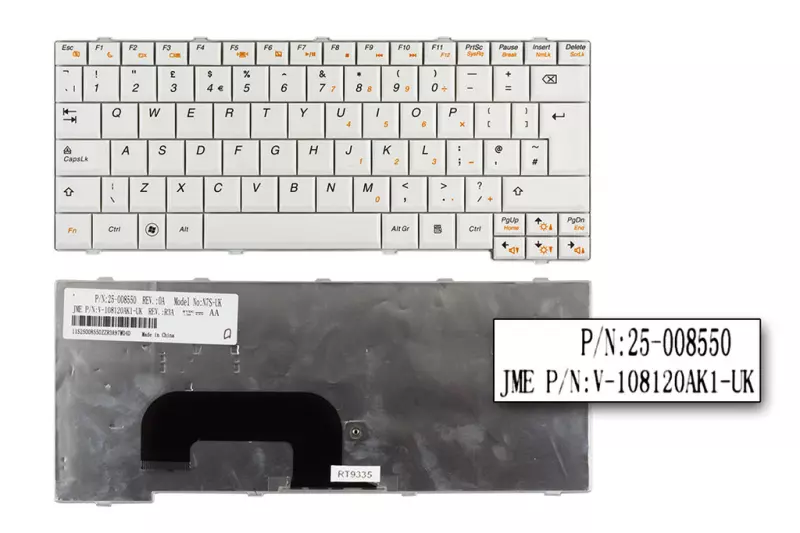 Lenovo IdeaPad S12 gyári új US angol fehér billentyűzet (25-008550)