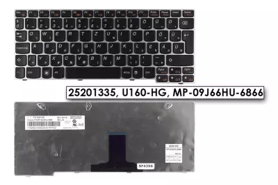 Lenovo IdeaPad S205, U160, U165 gyári új magyar fekete-ezüst billentyűzet (25201335)