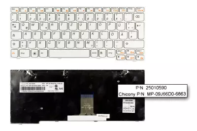 Lenovo IdeaPad S205, U160, U165 gyári új német fehér billentyűzet (25010590)