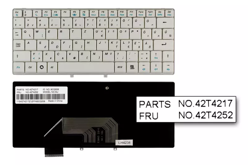 Lenovo IdeaPad S9, S9e, S10, S10e gyári új magyar fehér billentyűzet (FRU 42T4252)