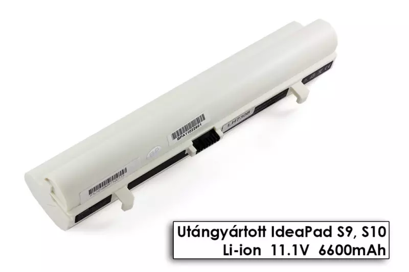 Lenovo IdeaPad S9, S9e, S10, S12 helyettesítő új 9 cellás fehér akkumulátor (45K2178)