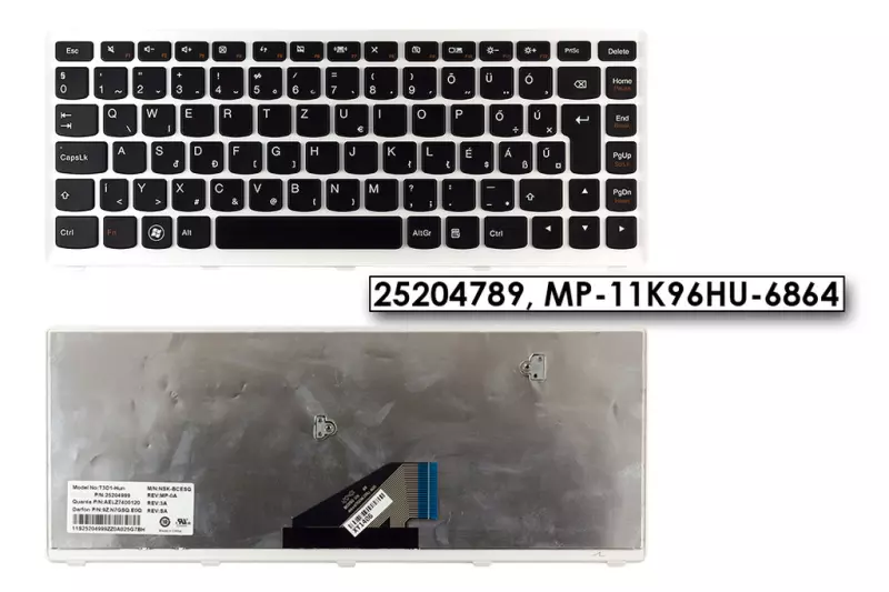 Lenovo IdeaPad U310 gyári új magyar fehér-fekete billentyűzet (Win7) (25204789)