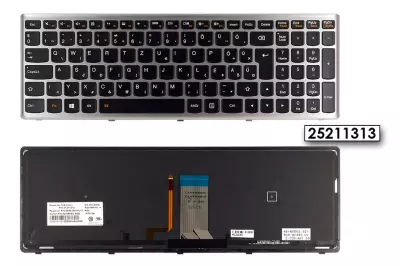 Lenovo IdeaPad U510, Z710 gyári új magyar ezüst keretes háttér-világításos billentyűzet (25211313)