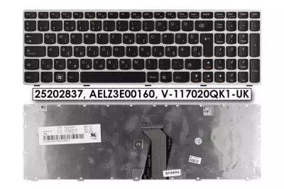Lenovo Ideapad V580, Z580 fehér-fekete magyarított billentyűzet, 25202837
