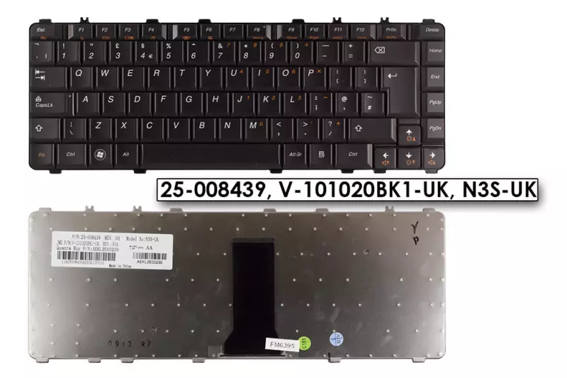 Lenovo IdeaPad Y450, Y460, Y550, Y560 gyári új fekete UK angol billentyűzet (25-008439)