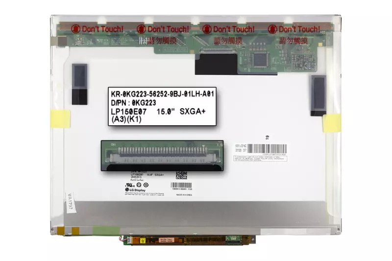 LG LP150E07-A3K1 15 inch CCFL SXGA+ 1400x1050 gyári új matt kijelző (0KG223)