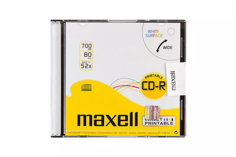 Maxell nyomtatható CD lemez slim tok 52x
