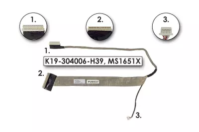 MSI GX620, GX630, GX633 használt kijelző kábel, K19-304006-H39, MS1651X