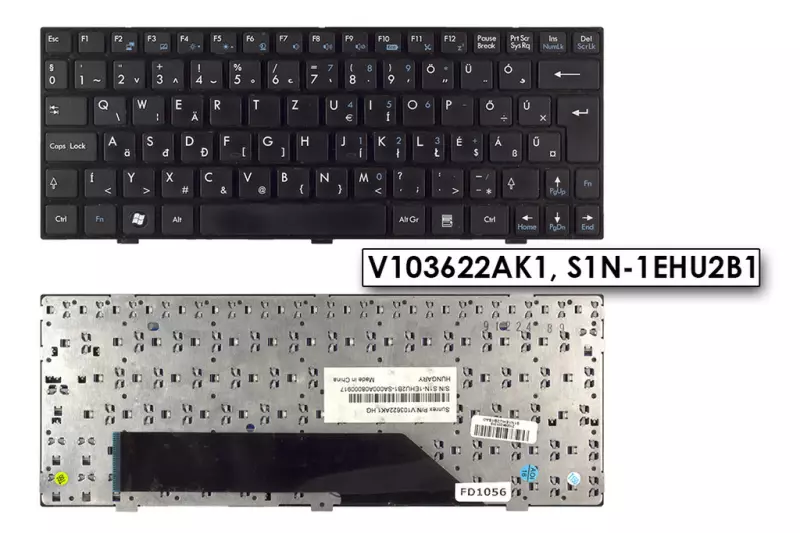 MSI Wind Wind U135DX fekete magyar laptop billentyűzet