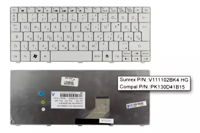 Acer Aspire ONE D260 533 fehér magyar laptop billentyűzet
