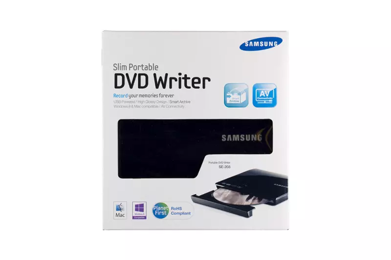 Samsung fekete SLIM USB DVD-író, SE-208DB/TSBS