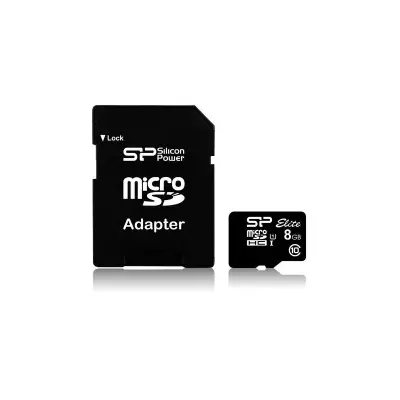 Silicon Power Elite 8GB UHS-I MicroSDHC kártya + adapter (SP008GBSTHBU1V10SP)