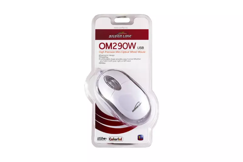 Silver Line fehér USB optikai egér (OM290W)